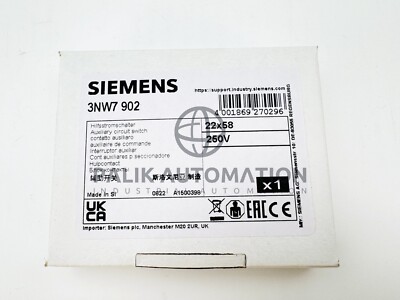 Siemens 3NW7902 Auxiliary current switch 1 1CO 3NW NEW