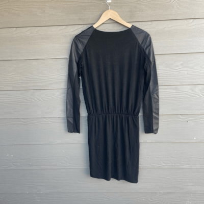 Mason Michelle Mason leather sleeve Black Dress-sold out | eBay