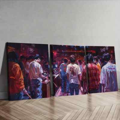 3pcs Underground Rap Scene  Colorful  Wall Art Canvas Unframed/Framed