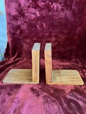  MID-CENTURY TEAK WOOD BOOKENDS KALMAR MADE IN THIALAND