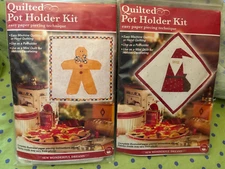 Prym-Dritz Quilted Pot Holder Kit Sew Wonderful Dreams GINGERBREAD & SANTA New