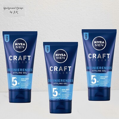 3x 150ml Nivea Men Craft Stylers Definierendes Stylinggel Semi Matt Finish stark