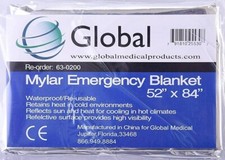 5 Emergency Rescue Space Thermal Mylar Blankets 84 x 52 New ! Free Shipping !
