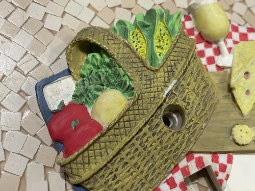 Interruttore luce singola cibo picnic 3D vintage coperchio piastra cucina parete accento decorazione - Foto 3 di 7