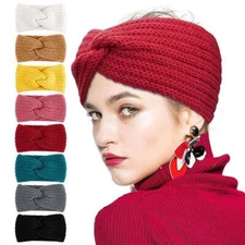 Women Winter Knitted Crochet Knotted Wide Headband Ear Warmer HeadWrap Turban