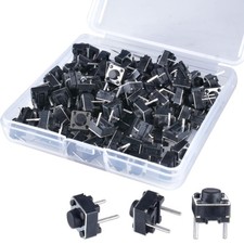 100 Pcs Tact Push Button Switch 2 Pin 6X6X5 Mm Micro Momentary Tactile Switch...