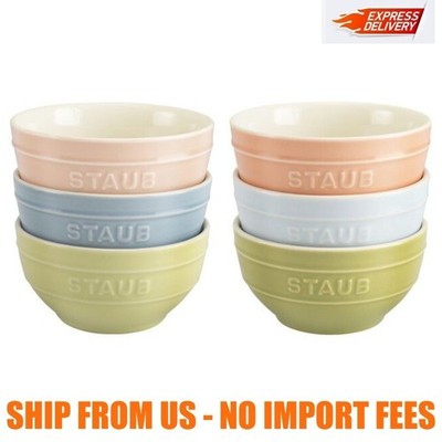 Staub Stoneware 4.5-inch / 6-pc, Bowl set macaron, mixed colors