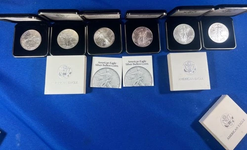 New Listing6-Coin American Silver Eagle Set — Complete Run 1996–2001 | 6 oz .999 Fine Silve
