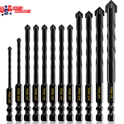 Concrete Drill Bit Set 12PCS - Masonry Drill Bit, Professional Masonry Drill Bit