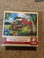 Master Pieces 1000 Piece Jigsaw Puzzle Picnic Paradise Complete 26.75" x 19.25"
