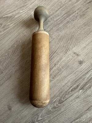 Vintage Wooden Pestle Masher Solid Hard Wood Kitchen Utensil