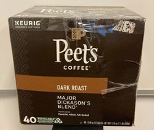 OPEN BOX Peet's Coffee DARK ROAST Major Dickason's Blend Coffee K-Cup Pods, 40CT