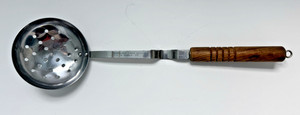 Vintage Stainless Steel Skimmer 12.5" Wooden Handle Japanese Kitchen Tool