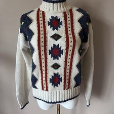 VTG Liz Wear Festive Women  s Sweater Size Small 100 Cotton