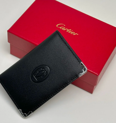 Pre Order Cartier Must de Cartier Black Leather Card Holder Wallet