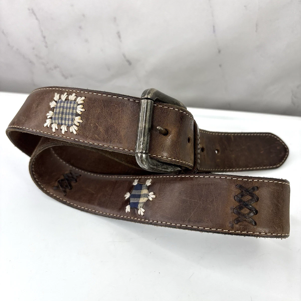 Aeropostale Western Studded Rhinestone Leather‎ Belt Sz S Tan Metallic Silver Vintage Studded Bronze Belt Western Maximalist Belt Country  main image 2