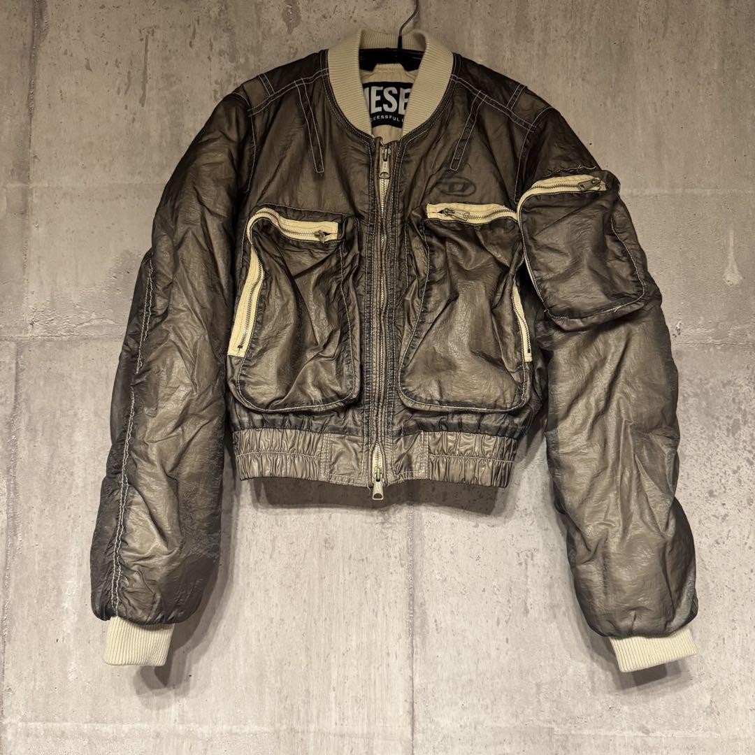 Diesel MA-1 Jacket Olive Green XS Glossy Bomber Blouson Used