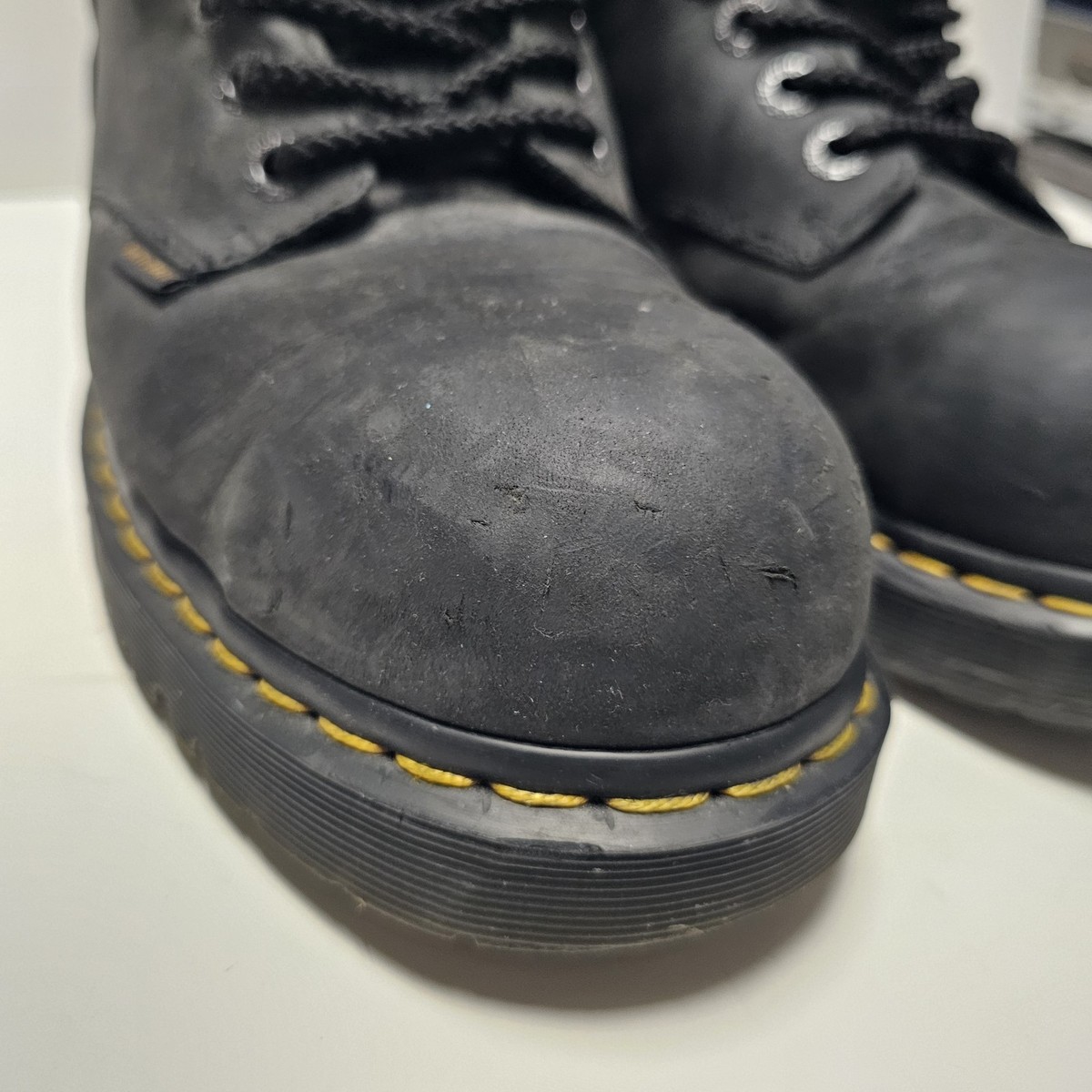 Dr. Doc Martens Industrial Steel Toe Safety Shoes Black ASTM 