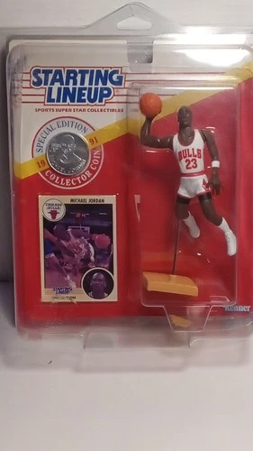 Starting Lineup Michael Jordan 1991 Chicago Bulls Figure with Coin & Card A