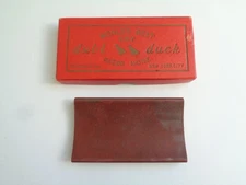 Vintage Straight Razor Blade Sharpener STONE With Dubl Duck Red Box