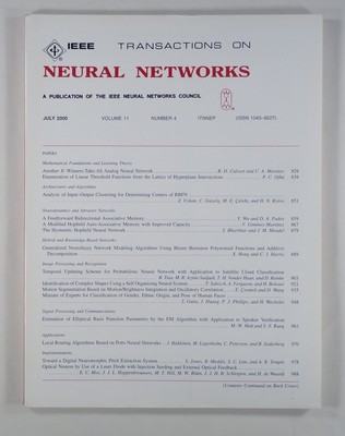 2000 IEEE NEURAL NETWORKS v11#4 machine learning FACE IDENTIFICATION clustering