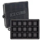 2x Ice Cube Moulds Set of 2 à 15 compartments Ice Cube Silicone Moulds with Lid