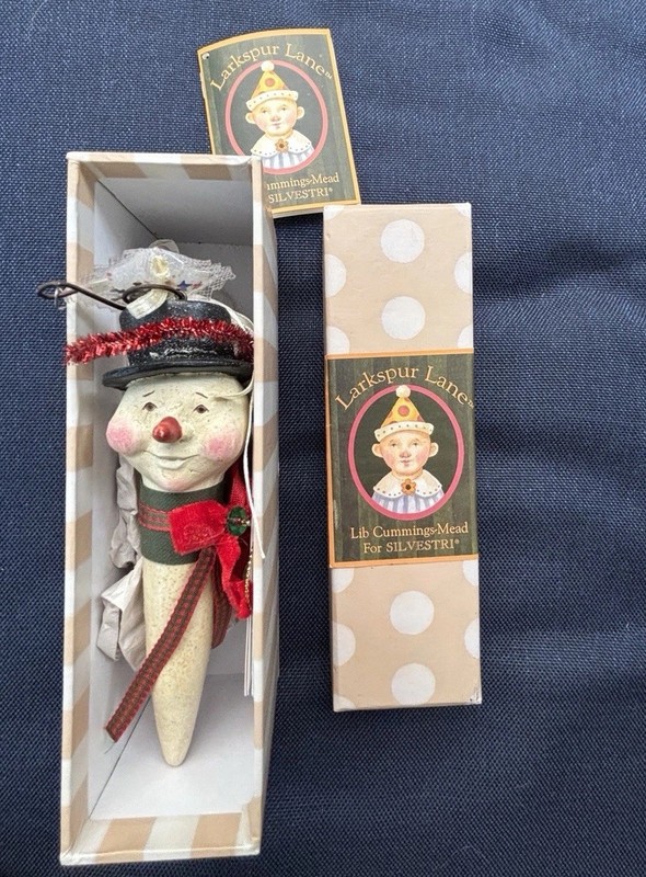 Larkspur Lane Lib Cummings Mead Silvestri SNOWMAN Boxed Figure Christmas