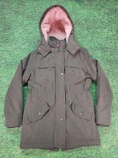 abercrombie  fitch kids girls parka coat size 11/12 green olive cozy