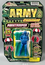 G.I. JOE ARMY COMMAND PARATROOPER BLUE 24" CHUTE by JARU 3.75" MOC