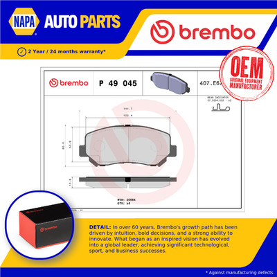 Brake Pads Set fits MAZDA CX5 KF 2.0 Front 2011 on Brembo K0Y13323Z KRY23328ZA