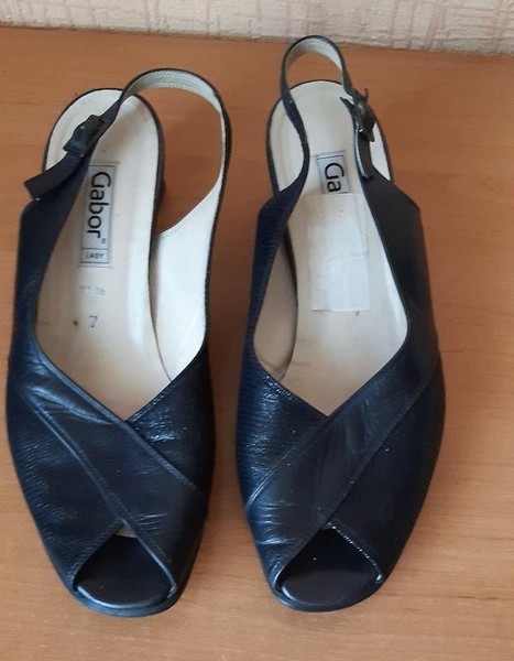 Women Gabor Heels Black Leather 40 #7TYD