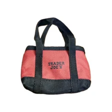 Trader Joes Micro Tote Mini Black And Red Zip