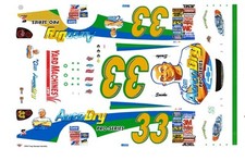  33 Tony Stewart Mr. Clean Chevy 2005 1/64th Scale Nascar Waterslide Decal