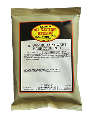 AC Legg's Brown Sugar BBQ Rub Seasoning Blend 136, 8 oz - Seasons 25 lbs