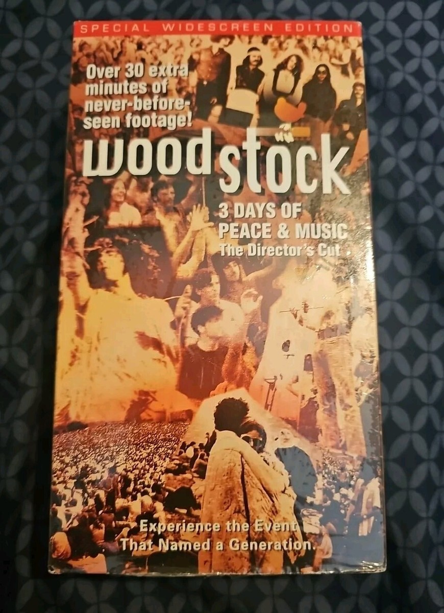 Woodstock 3 Days of Peace & Music Sealed Director's Cut VHS box