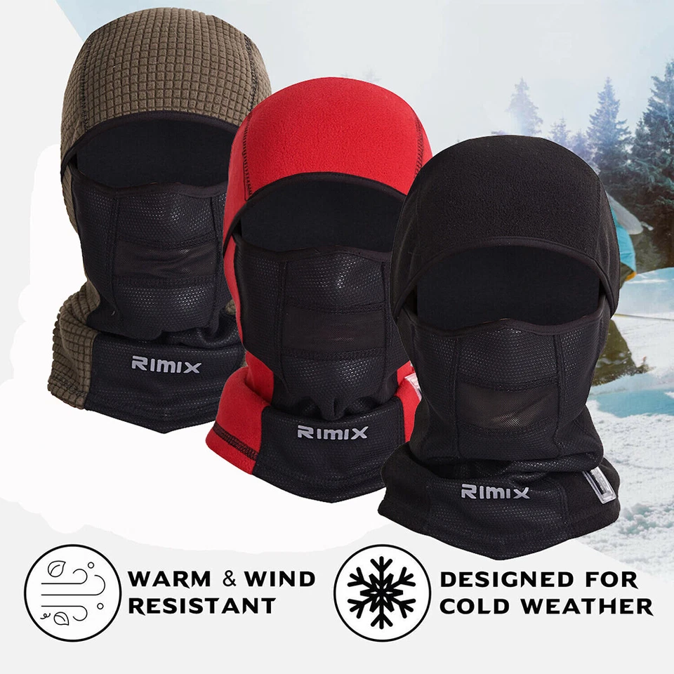 Balaclava Ski Mask Winter Fleece Warmer Windproof Face Cover for Outdoor Work US - Image 2 of 4