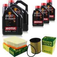 Mann Inspektionspaket 13L Motul X-Clean 5W-30 FüR Vw Phaeton 6.0 W12 4Motion