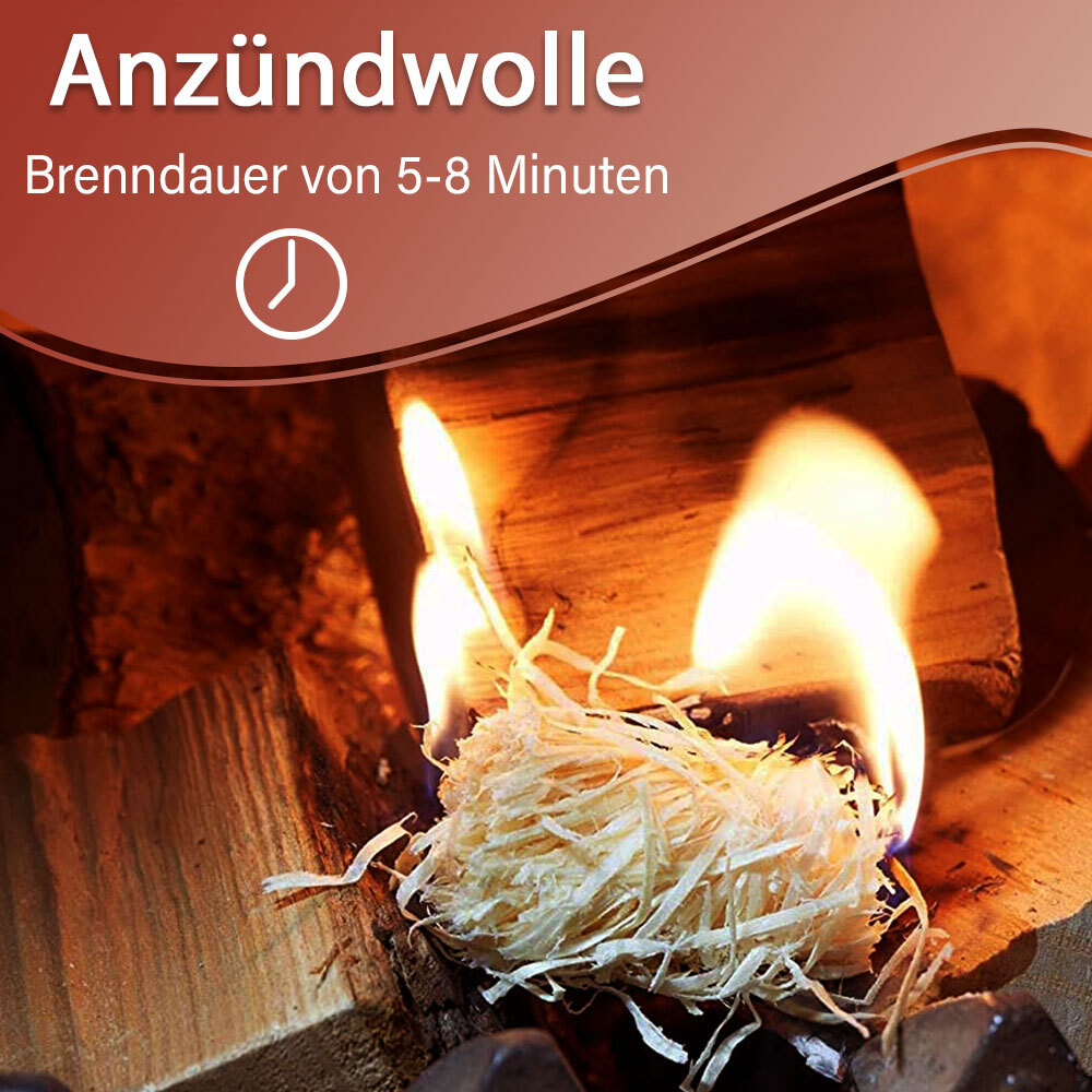 Blacksellig Anzündwolle 10kg - Natürlicher Feueranzünder Für Kamin & Grill