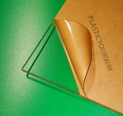 Lesnlok Green Acrylic Sheets 1/8 Inch Thick 3mm 2 Pack 12 X 16 Clear