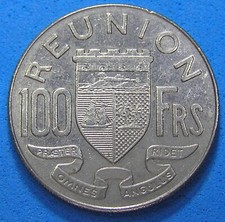 Reunion 100 Francs Nickel Coin 1964 French Colony KM-13, Free S/H after 1st item