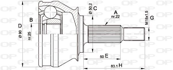 Tête de cardan Volvo 460 1.9 Turbo-Diesel en acier forgé haute résistance
