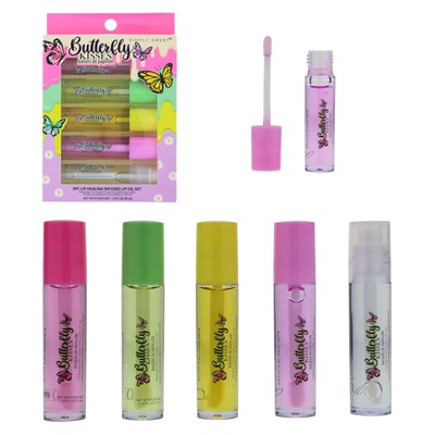 Expressions 5pc Lip Oil Set - Butterfly Kisses Lip Oils Lip Healing Lip Oil C...