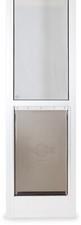 Patio Pet Door Large Sliding Glass Panel Lockable Flap Aluminum Frame White