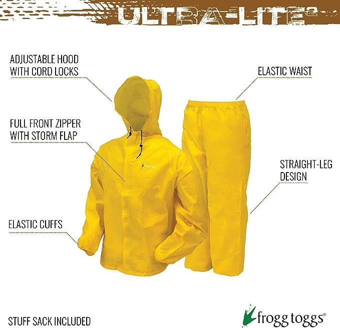 FROGG TOGGS Ultra-lite2 Tuta Antipioggia Uomo – Impermeabile E Traspirante, Con Cappuccio Regolabile, Per Outdoor - 4