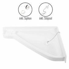 Wohnwagen Waschbecken klein 415x350x60 mm ABS Wohnmobil Eckwaschbecken + Siphon