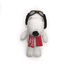 SNOOPY Red Baron 19" Stand Up Doll "Merry Christmas", Pre Owned, Good Shape