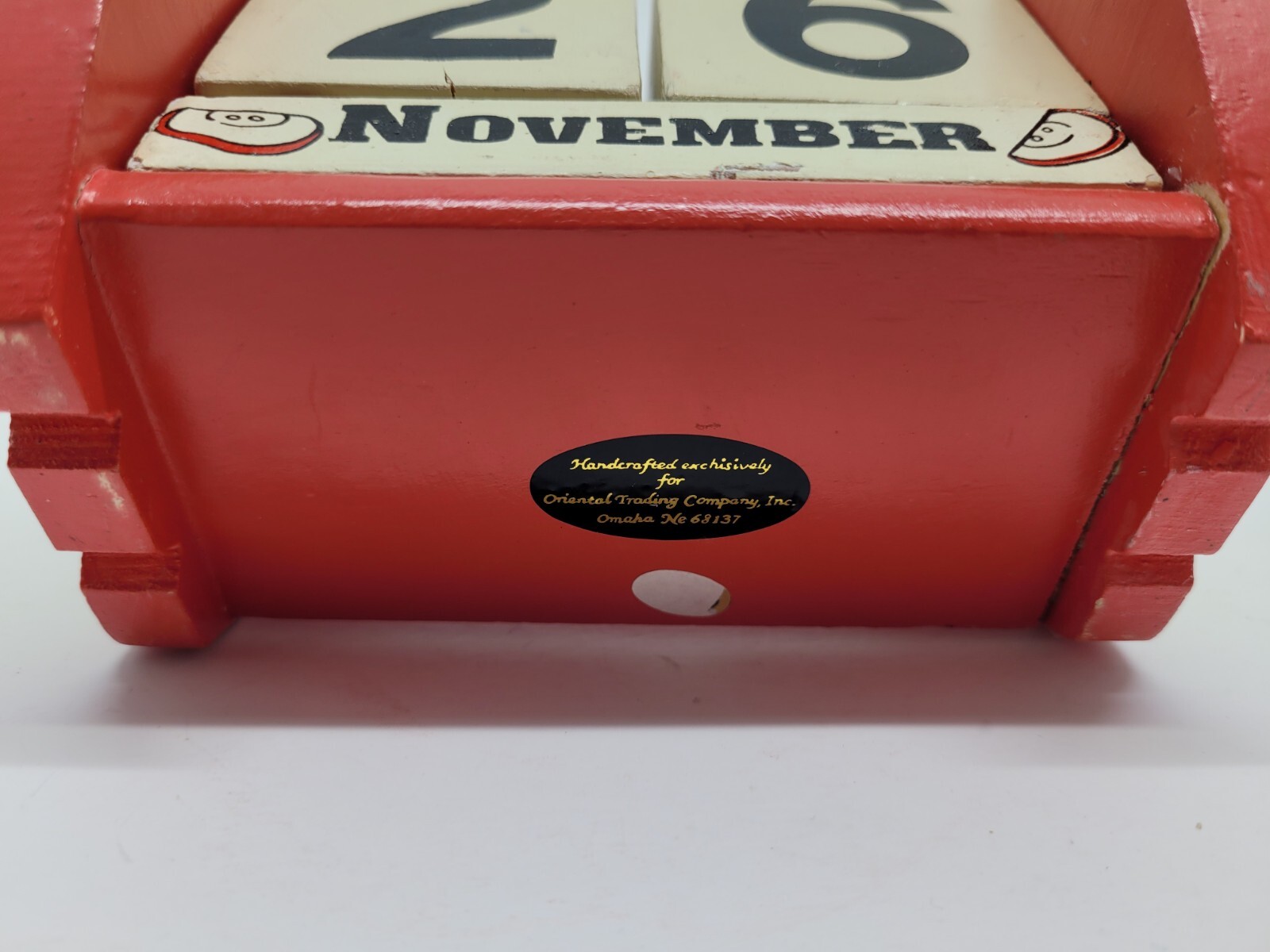Vintage(?) Oriental Trading Co. Wooden Apple Themed Block Calendar | eBay