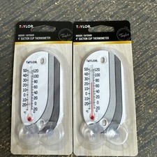 Lot Of 2 Taylor #4763 Tube Thermometer Plastic White 4 In. ~ New