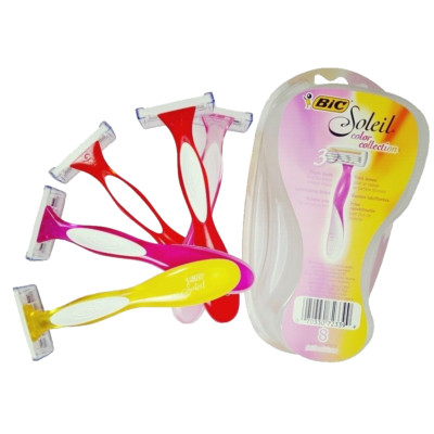 BIC Soleil Color Collection Womens 5 Disposable Razors Tri Blades In Package New