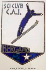 BERGAMO DISTINTIVO SCI CLUB CAI CLUB ALPINO ITALIANO 1926.1943 REGNO D’ITALIA